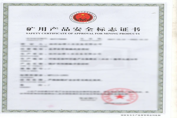 Certificado de Aprobación de Seguridad para Productos Mineros